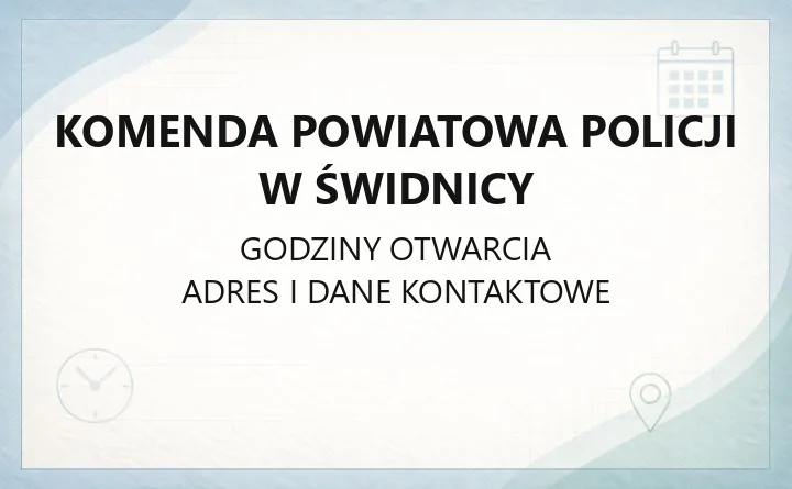 Komenda Powiatowa Policji w Świdnicy - kontakt, telefony, komisariaty