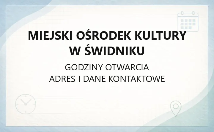 Miejski Ośrodek Kultury w Świdniku - kontakt, bilety, zajęcia i sekcje