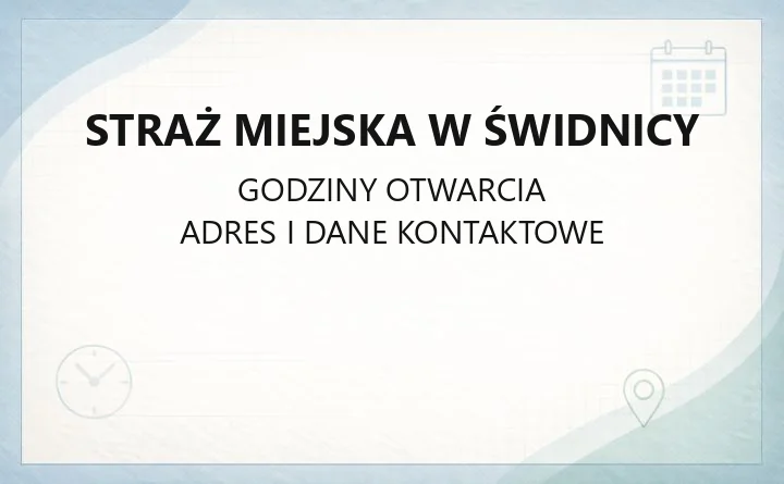 Straż Miejska w Świdnicy - kontakt, numery alarmowe, rejony