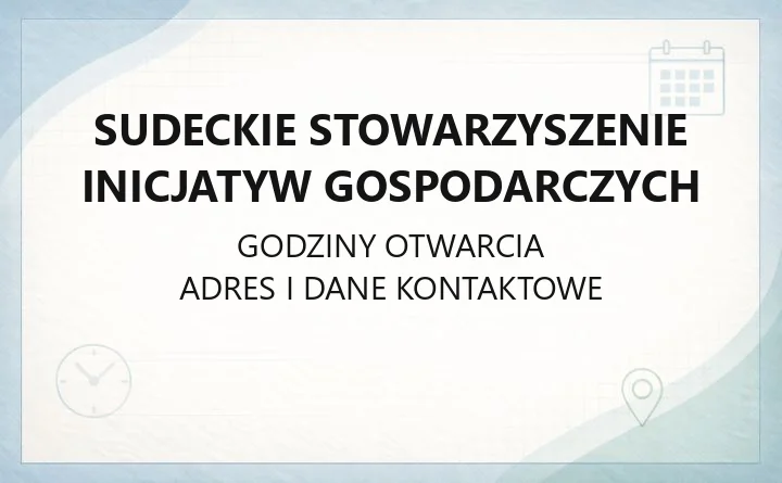 Sudeckie Stowarzyszenie Inicjatyw Gospodarczych - kontakt, pożyczki, dofinansowanie szkoleń