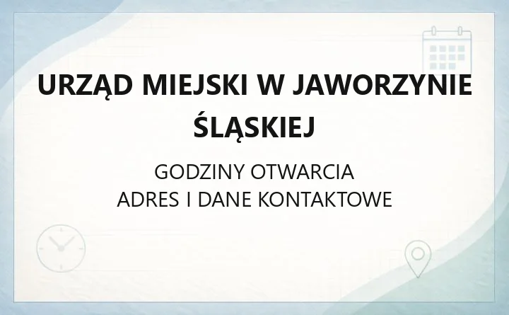 Urząd Miejski w Jaworzynie Śląskiej - kontakt, godziny, wydziały i e-usługi
