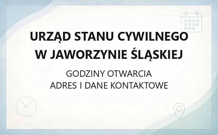 Urząd Stanu Cywilnego w Jaworzynie Śląskiej - kontakt, dokumenty, terminy ślubów