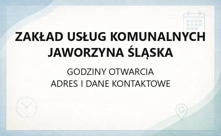Zakład Usług Komunalnych Jaworzyna Śląska - kontakt, awarie, e-BOK