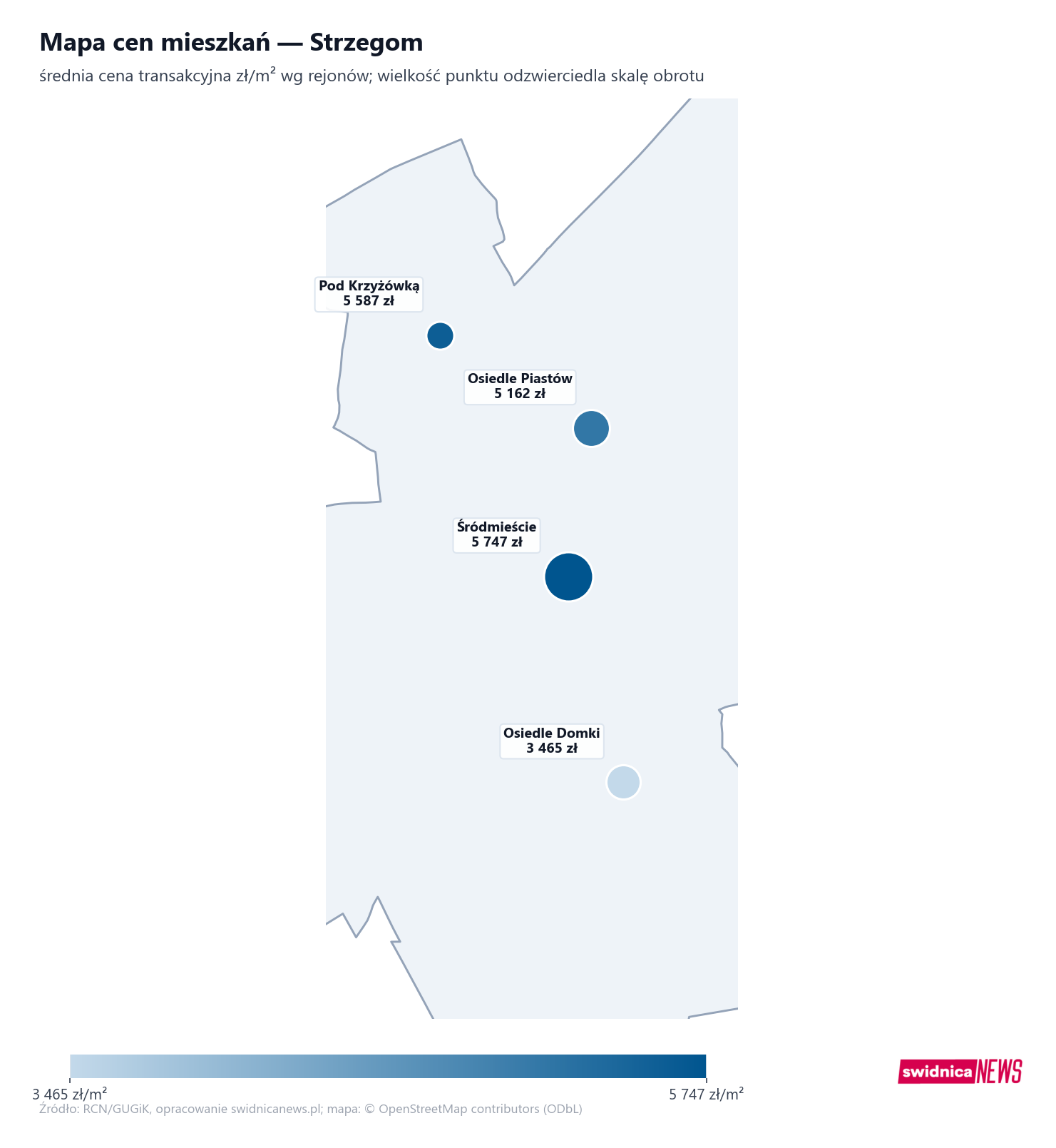 Mapa cen mieszkań - Strzegom