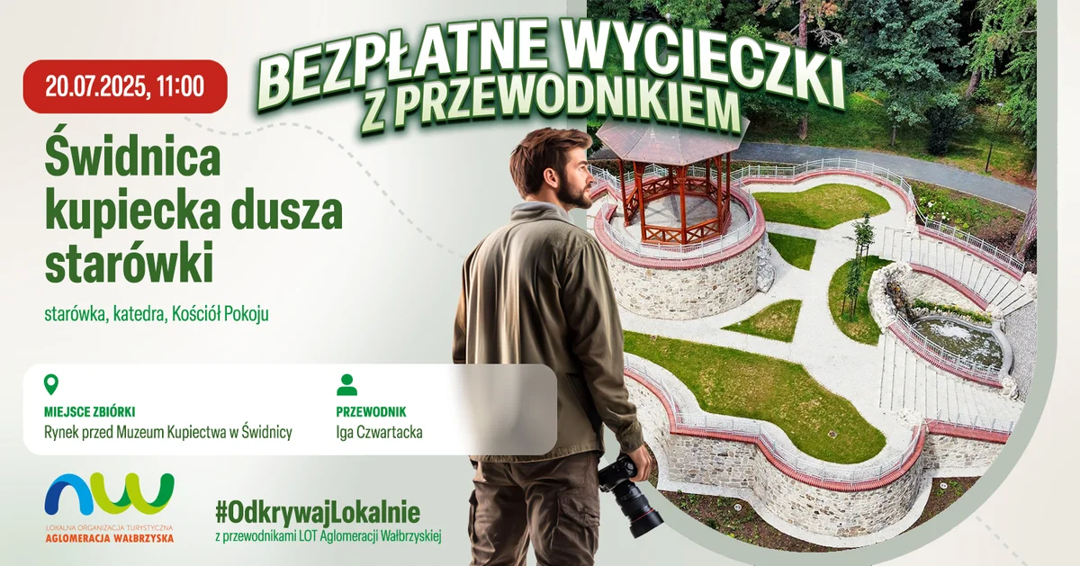 Grafika promocyjna wydarzenia Bezpłatna wycieczka po historycznym rynku w Świdnicy