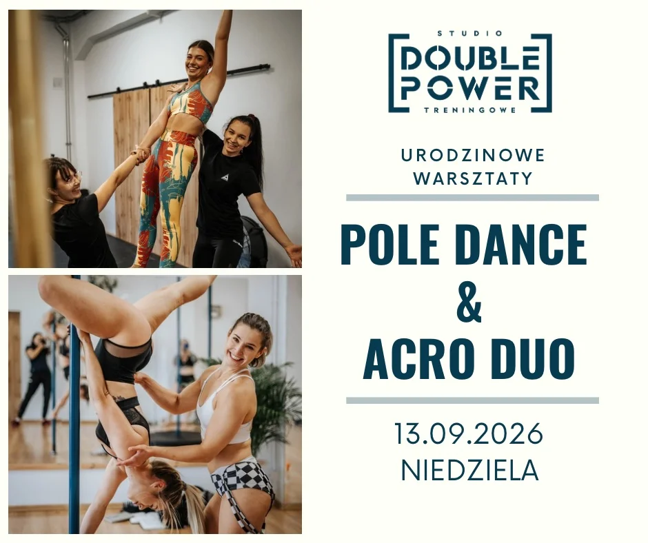 Grafika promocyjna wydarzenia Double Power – warsztaty urodzinowe