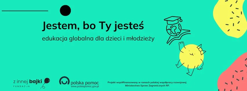 Grafika promocyjna wydarzenia Edukacja globalna dla dzieci i młodzieży – warsztaty o odpowiedzialnej konsumpcji i ekologii
