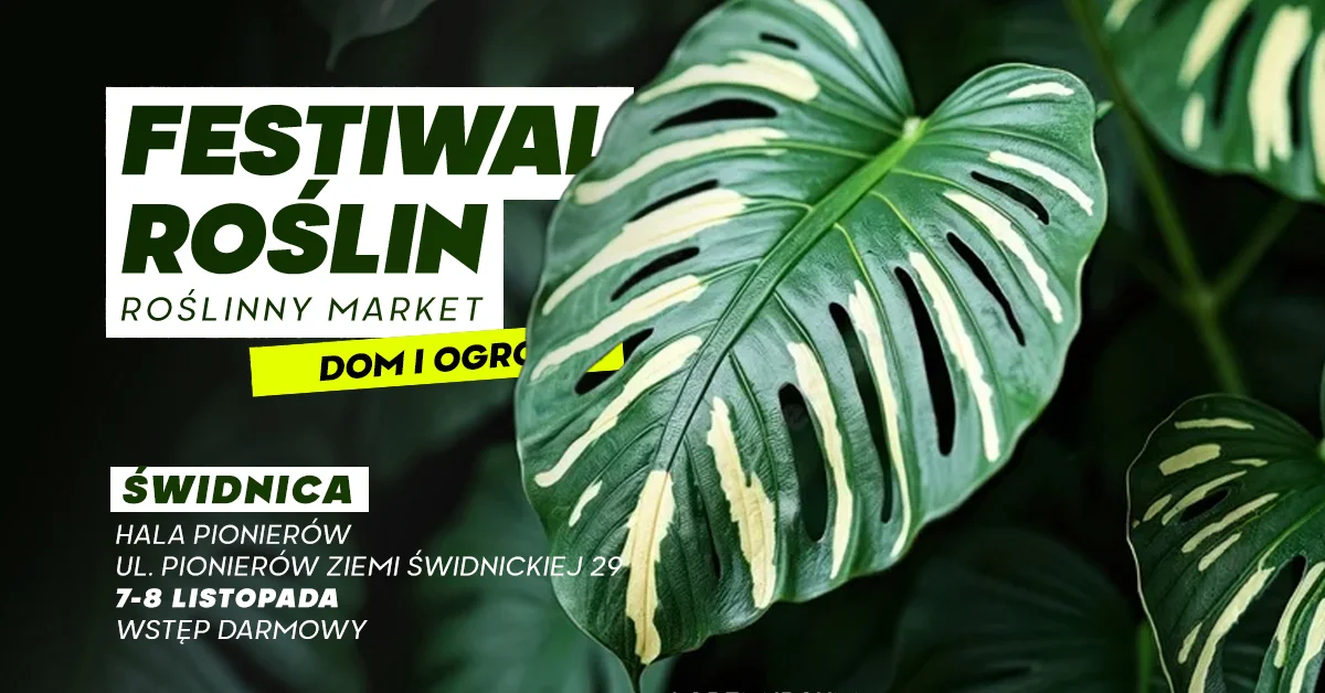 Grafika promocyjna wydarzenia Festiwal Roślin w Świdnicy: zielone zakupy