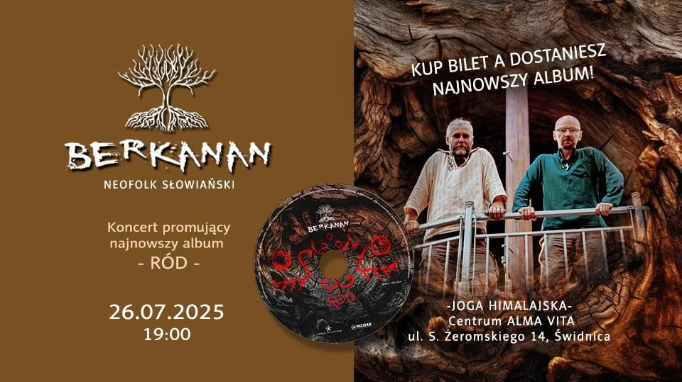 Grafika promocyjna wydarzenia Koncert zespołu Berkanan z nowym albumem RÓD w Świdnicy