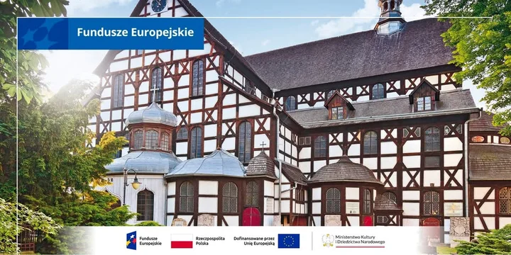 Grafika promocyjna wydarzenia Konserwacja Kościoła Pokoju dzięki dotacji FEnIKS