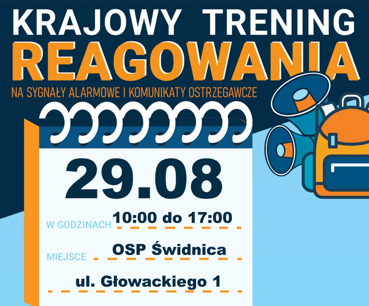 Grafika promocyjna wydarzenia Krajowy Trening Reagowania Akademii Ochrony Ludności i Obrony Cywilnej