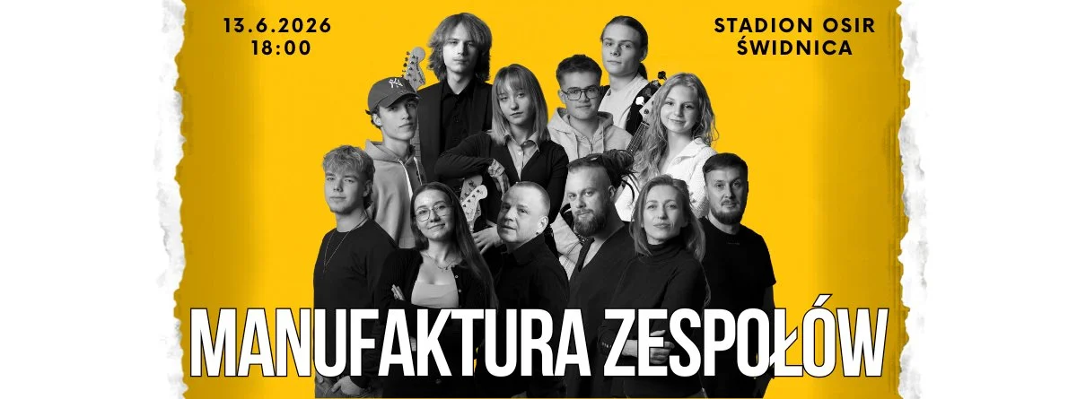 Grafika promocyjna wydarzenia Manufaktura Zespołów na Dniach Świdnicy 2026