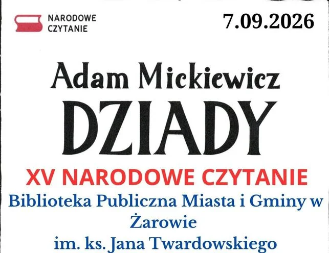 Grafika promocyjna wydarzenia Narodowe Czytanie