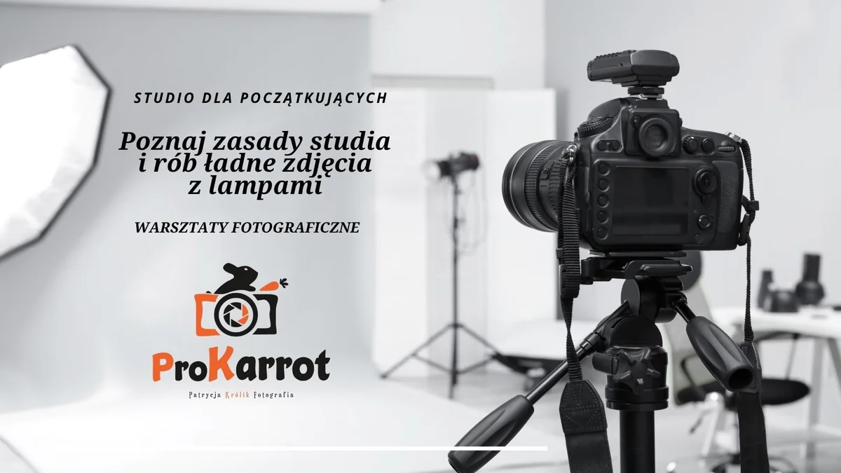 Grafika promocyjna wydarzenia Podstawy fotografii studyjnej dla początkujących