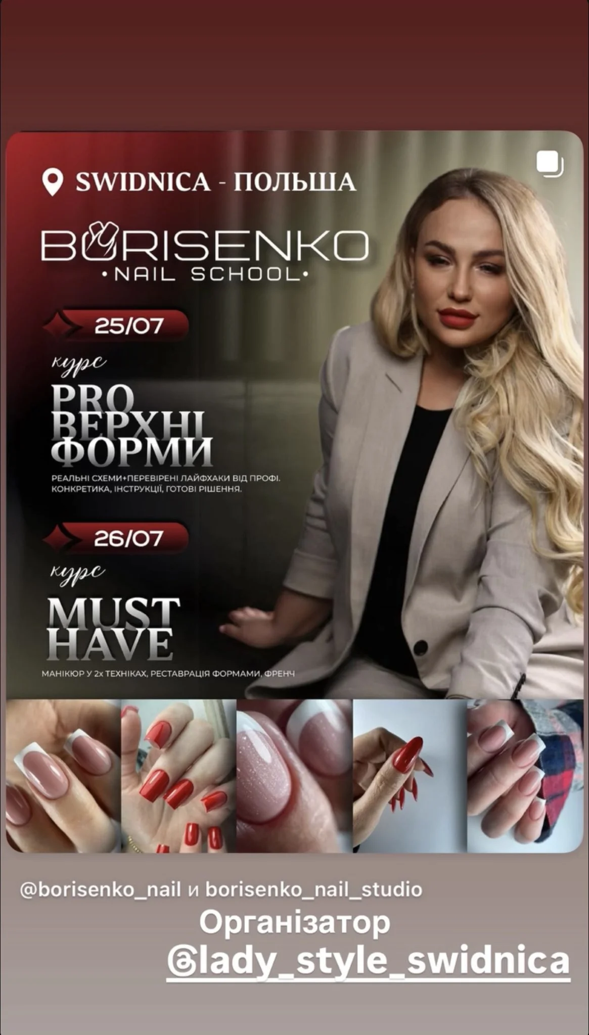 Grafika promocyjna wydarzenia Profesjonalne kursy manicure w Świdnicy
