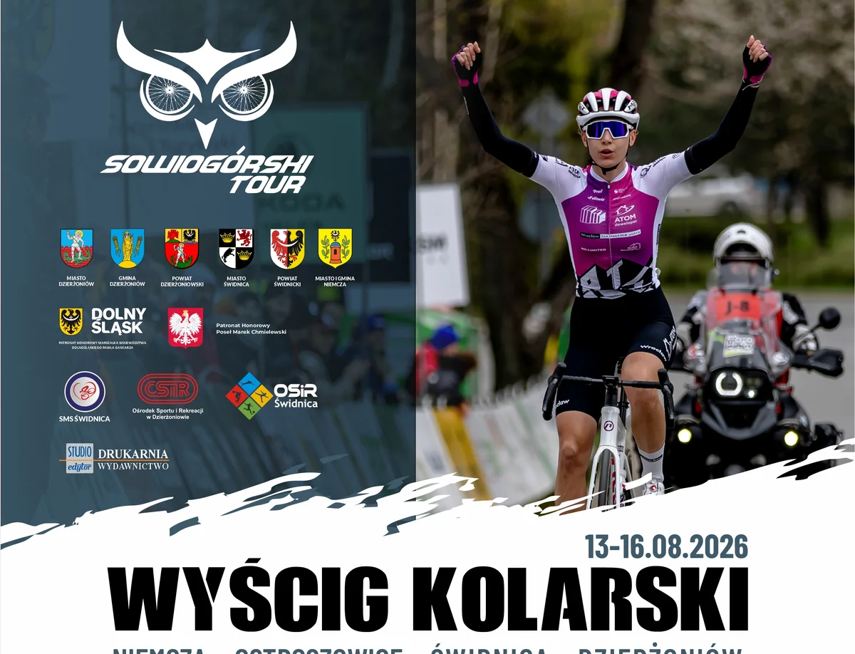 Grafika promocyjna wydarzenia Sowiogórski Tour 2026 – trzeci etap w Świdnicy