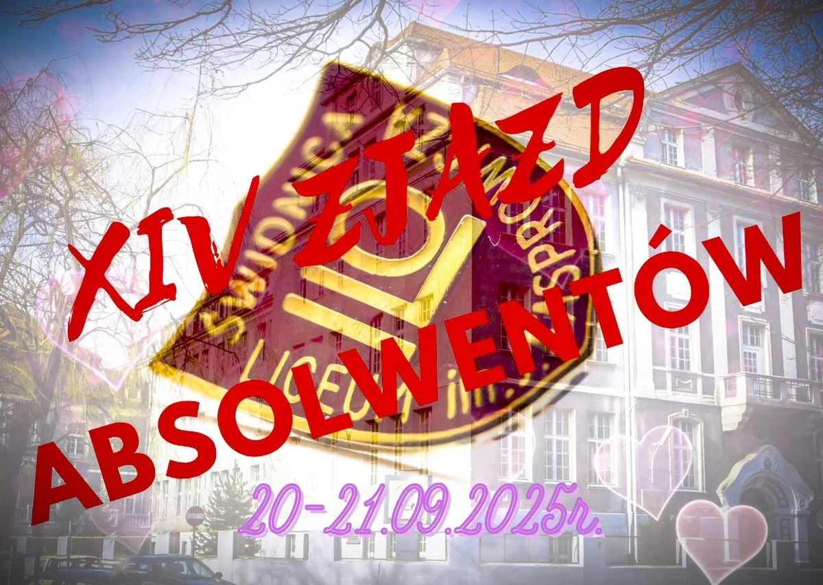 Grafika promocyjna wydarzenia Spotkanie Absolwentów I LO w Świdnicy – program i rejestracja