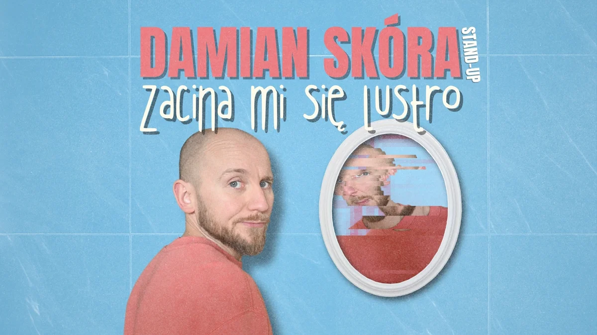 Grafika promocyjna wydarzenia Stand-up Damiana Skóry w Świdnicy