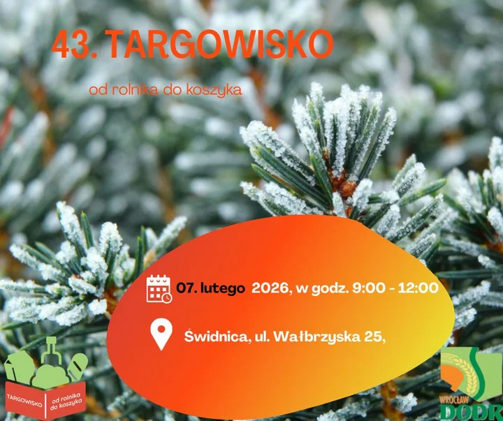 Grafika promocyjna wydarzenia Targowisko „Od rolnika do koszyka” — powrót w lutym