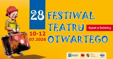 Grafika promocyjna wydarzenia XXVIII Festiwal Teatru Otwartego w Świdnicy – trzy dni spektakli, koncertów i plenerowej magii