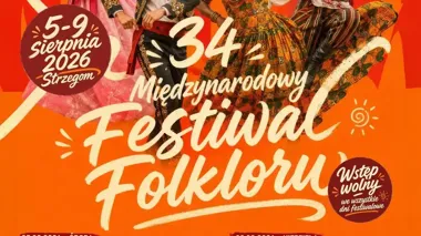 Grafika promocyjna wydarzenia 34. Międzynarodowy Festiwal Folkloru w Strzegomiu