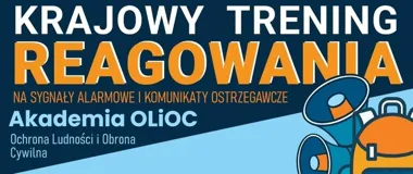 Grafika promocyjna wydarzenia Krajowy Trening Reagowania – punkt konsultacyjny Akademii OLiOC