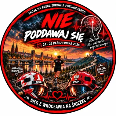 Grafika promocyjna wydarzenia NIE PODDAWAJ SIĘ – bieg z Wrocławia na Śnieżkę
