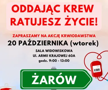 Grafika promocyjna wydarzenia Oddając krew, ratujesz życie