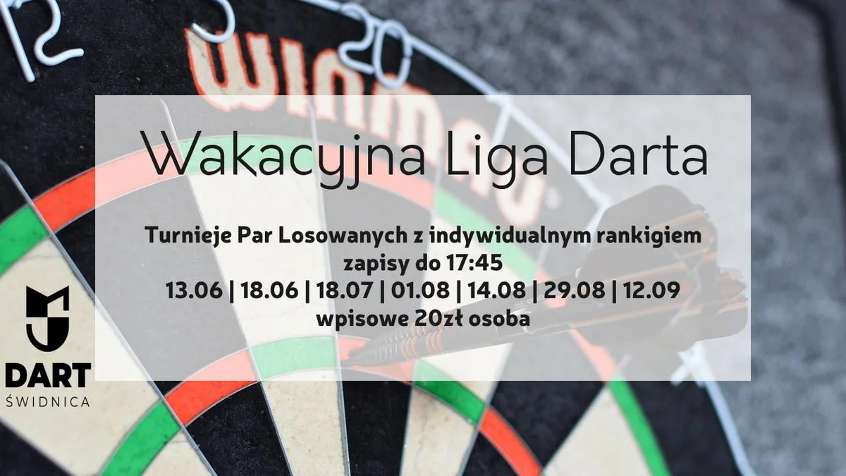 Grafika promocyjna wydarzenia Turniej dartów parami losowanymi w Świdnicy