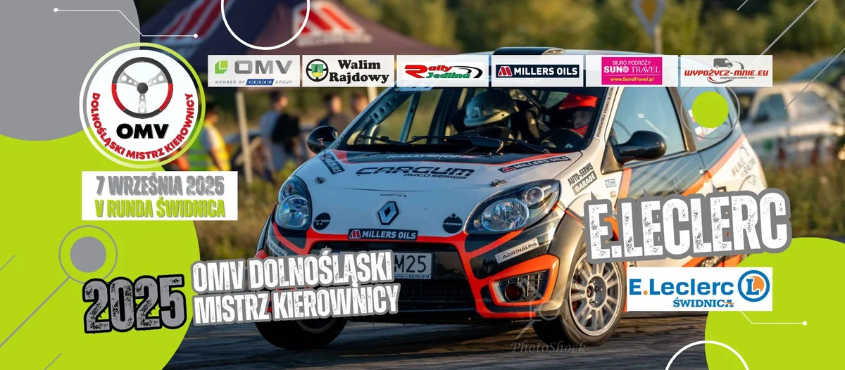Grafika promocyjna wydarzenia V Runda Dolnośląskiego Mistrza Kierownicy w Świdnicy