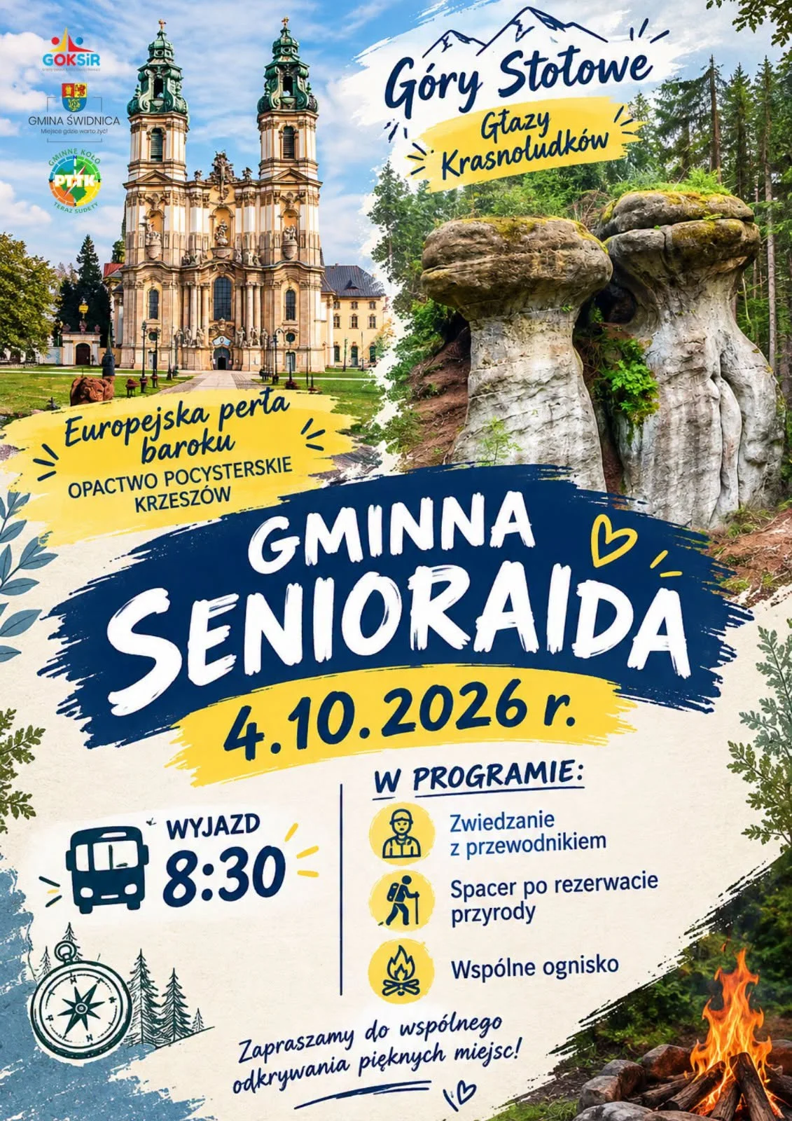 Grafika promocyjna wydarzenia VII Gminna Turystyczna Senioriada