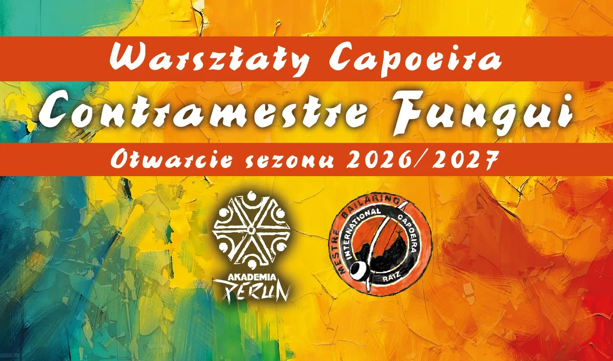 Grafika promocyjna wydarzenia Warsztaty capoeira z Contramestre Fungui w Świdnicy