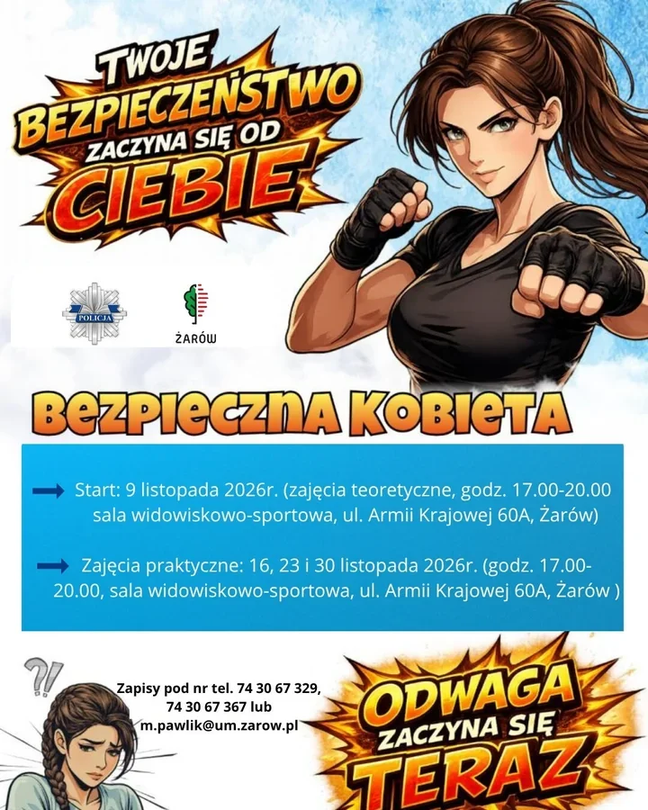 Bezpieczna Kobieta w Żarowie. Policjanci pokażą, jak reagować