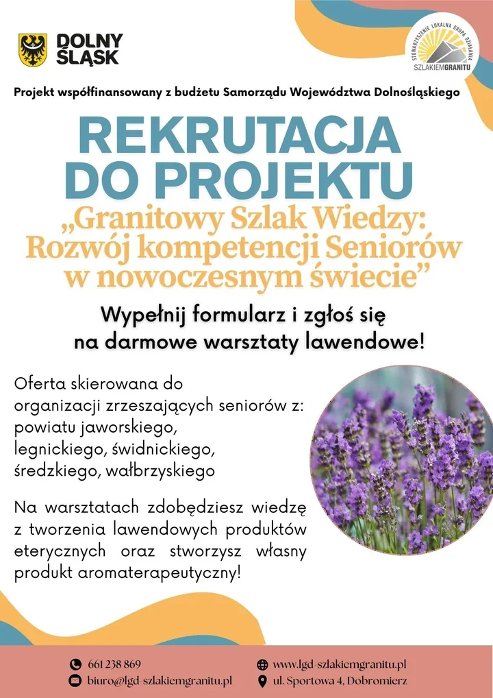 Seniorzy sięgną po lawendę i nowe umiejętności w pięciu powiatach