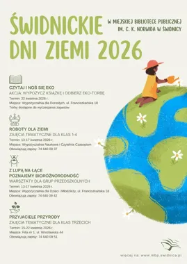 Świdnickie Dni Ziemi 2026 - biblioteka zamienia dzieci w tropicieli przyrody