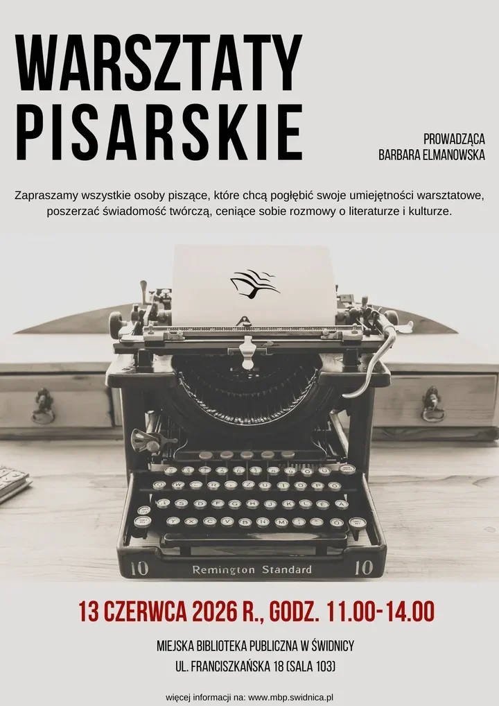 Świdnica siada do pisania - biblioteka szykuje warsztaty z finałem na papierze