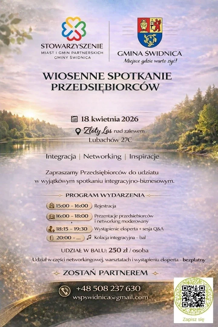 Przedsiębiorcy spotkają się nad zalewem Lubachów – networking, warsztaty i bal