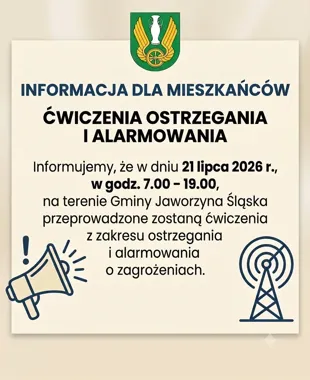 Syreny alarmowe zabrzmią w gminie Jaworzyna Śląska. To będą ćwiczenia