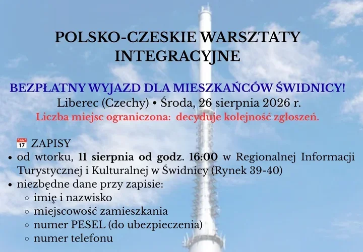 Bezpłatny wyjazd ze Świdnicy do Czech. W programie Ještěd
