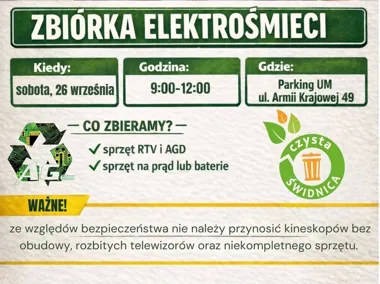 Darmowa zbiórka elektrośmieci w Świdnicy. Są ważne ograniczenia