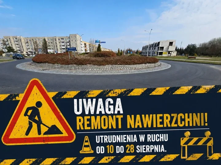 Rondo im. ks. Jerzego Popiełuszki zamknięte na finał remontu