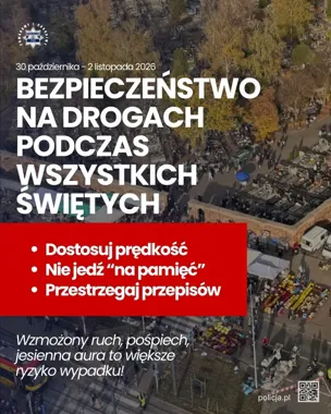 Przy cmentarzach pojawią się wzmożone patrole. Policja sprawdzi trzeźwość kierowców