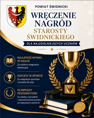 251 uczniów otrzyma nagrody Starosty Świdnickiego za naukę i sport