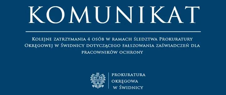 CBA zatrzymało cztery osoby. Chodzi o fałszywe zaświadczenia dla ochrony