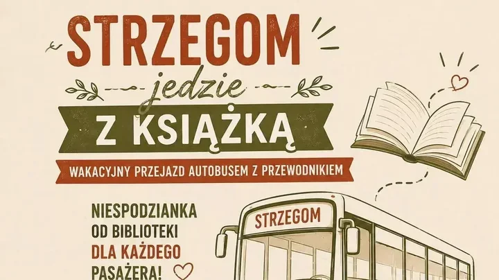 Przejazd z przewodnikiem po Strzegomiu. Na pasażerów czeka książka