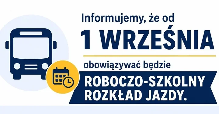 Gminna komunikacja przechodzi na rozkład roboczo-szkolny