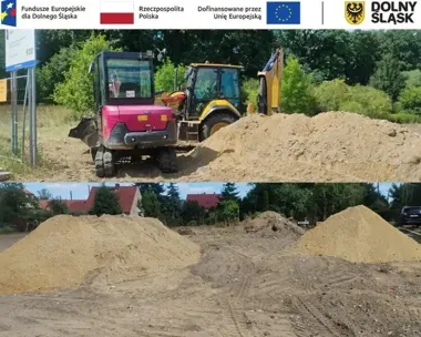 W Olszanach ruszyła budowa. Powstają plac zabaw, boisko i siłownia