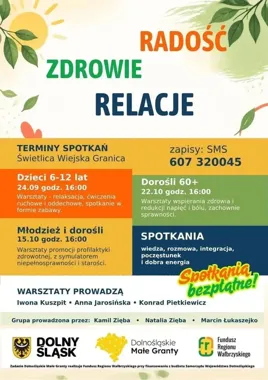 Trzy bezpłatne spotkania o zdrowiu w Granicy. Osobny program dla każdej grupy