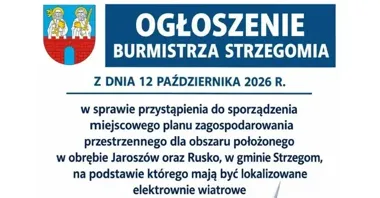 Plan dla elektrowni wiatrowych między Jaroszowem a Ruskiem. Jest termin
